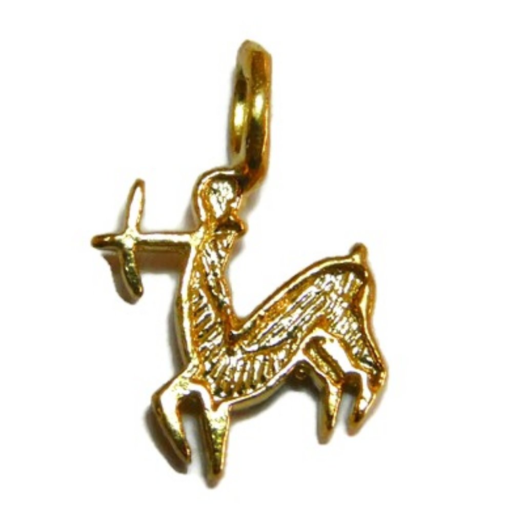 14k Yellow Gold Zodiac Sagittarius Charm Pendant